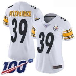 Steelers #39 Minkah Fitzpatrick White Women Stitched Football 100th Season Vapor Limited Jersey