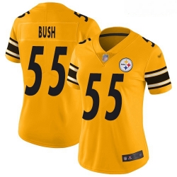 Steelers #55 Devin Bush Gold Women Stitched Football Limited Inverted Legend Jersey