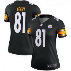 Women Nike 81 Zach Gentry Pittsburgh Steelers Legend Black Jersey