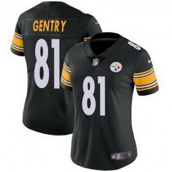 Women Nike 81 Zach Gentry Pittsburgh Steelers Limited Black Team Color Vapor Untouchable Jersey
