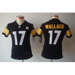 Women Nike Pittsburgh Steelers #17 Mike Wallace Black(Women Limited Jerseys)