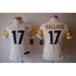 Women Nike Pittsburgh Steelers 17# Mike Wallace White Color[Women's NIKE LIMITED Jersey]