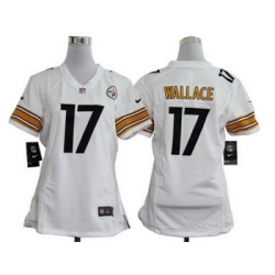 Women Nike Pittsburgh Steelers #17 Mike Wallace White Nike NFL Jerseys