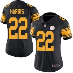 Women Nike Pittsburgh Steelers 22 Najee Harris Black Women Stitched NFL Limited Rush Jersey