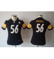 Women Nike Pittsburgh Steelers #56 Lamarr Woodley Black Nike NFL Jerseys