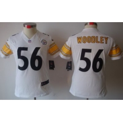 Women Nike Pittsburgh Steelers #56 Lamarr Woodley White Game LIMITED Nike NFL Jerseys