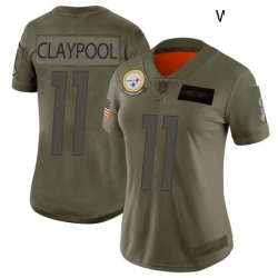 Women Nike Steelers 11 Chase Claypool 2019 Salute To Service Stitched NFL Jersey