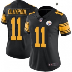 Women Nike Steelers 11 Chase Claypool Black Rush Vapor Limited Stitched NFL Jersey
