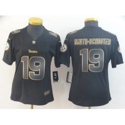 Women Nike Steelers 19 JuJu Smith Schuster Black Gold Vapor Untouchable Limited Jersey