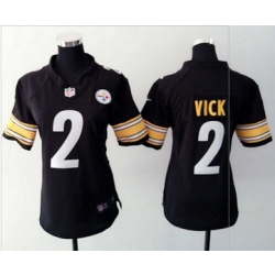 Women Nike Steelers #2 Michael Vick Black Team Color Stitched NFL Elite Jersey