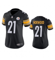 Women Pittsburgh Steelers 21 Tre Norwood Black Vapor Untouchable Limited Stitched Jersey