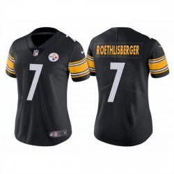 Women Pittsburgh Steelers 7 Ben Roethlisberger Black Vapor Untouchaable Limited Stitched Jersey