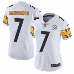 Women Pittsburgh Steelers 7 Ben Roethlisberger White Vapor Untouchaable Limited Stitched Jersey
