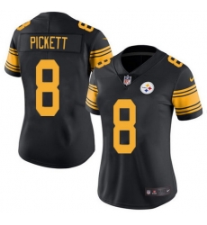 Women Pittsburgh Steelers 8 Kenny Pickett Black Color Rush Limited Stitched Jersey