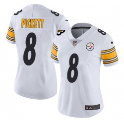 Women Pittsburgh Steelers 8 Kenny Pickett White Vapor Untouchable Limited Stitched Jersey