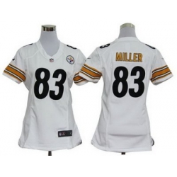 Women Pittsburgh Steelers 83# Heath Miller White Jerseys