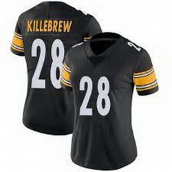 Women Pittsburgh Steelers Miles Killebrew #28 Black Vapor Limited Stitched Football Jersey