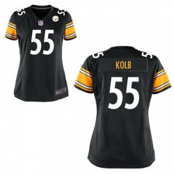 Women Steelers #55 John kolb Black Home Game Stitched Jersey