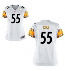 Women Steelers #55 John kolb White Home Game Stitched Jersey
