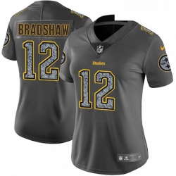 Womens Nike Pittsburgh Steelers 12 Terry Bradshaw Gray Static Vapor Untouchable Limited NFL Jersey