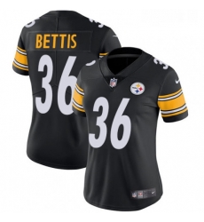 Womens Nike Pittsburgh Steelers 36 Jerome Bettis Black Team Color Vapor Untouchable Limited Player NFL Jersey