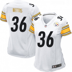Womens Nike Pittsburgh Steelers 36 Jerome Bettis Game White NFL Jersey
