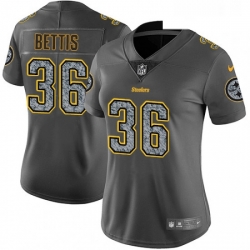 Womens Nike Pittsburgh Steelers 36 Jerome Bettis Gray Static Vapor Untouchable Limited NFL Jersey