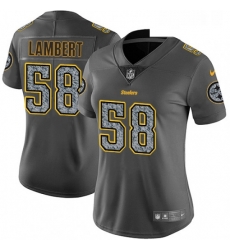Womens Nike Pittsburgh Steelers 58 Jack Lambert Gray Static Vapor Untouchable Limited NFL Jersey