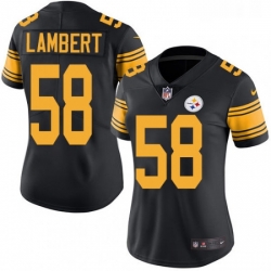 Womens Nike Pittsburgh Steelers 58 Jack Lambert Limited Black Rush Vapor Untouchable NFL Jersey