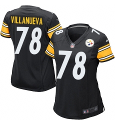 Womens Nike Pittsburgh Steelers #78 Alejandro Villanueva Game Black Team Color NFL Jersey
