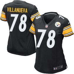 Womens Nike Pittsburgh Steelers #78 Alejandro Villanueva Game Black Team Color NFL Jersey