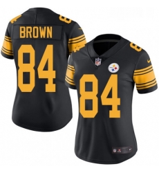 Womens Nike Pittsburgh Steelers 84 Antonio Brown Elite Black Rush Vapor Untouchable NFL Jersey