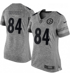 Womens Nike Pittsburgh Steelers 84 Antonio Brown Limited Gray Gridiron NFL Jersey