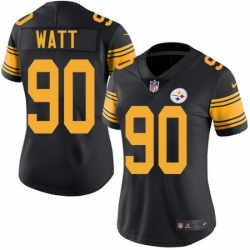 Womens Nike Pittsburgh Steelers 90 T J Watt Limited Black Rush Vapor Untouchable NFL Jersey