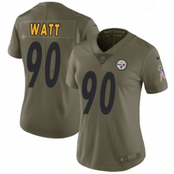 Womens Nike Pittsburgh Steelers 90 T J Watt Limited Olive 2017 Salute to Service NFL Jersey