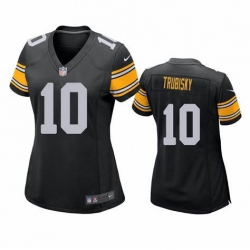 Womens Nike Pittsburgh Steelers Mitchell Trubisky #10 Black Stitched Vapor Limited Jersey