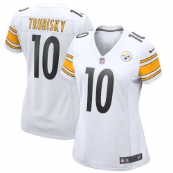Womens Nike Pittsburgh Steelers Mitchell Trubisky #10 white Stitched Vapor Limited Jersey