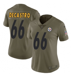 Womens Nike Steelers #66 David DeCastro Olive  Stitched NFL Limited 2017 Salute to Service Jersey