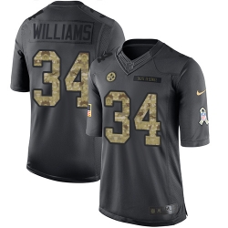 Nike Steelers #34 DeAngelo Williams Black Youth Stitched NFL Limited 2016 Salute to Service Jersey
