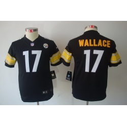Nike Youth Pittsburgh Steelers #17 Mike Wallace Black Limited Jerseys