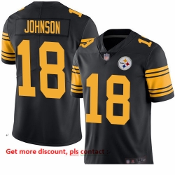Steelers 18 Diontae Johnson Black Youth Stitched Football Limited Rush Jersey