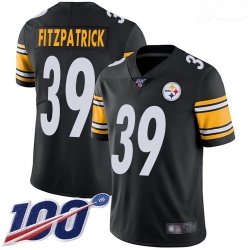 Steelers #39 Minkah Fitzpatrick Black Team Color Youth Stitched Football 100th Season Vapor Limited Jersey