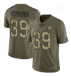 Steelers #39 Minkah Fitzpatrick Olive Camo Youth Stitched Football Limited 2017 Salute to Service Jersey