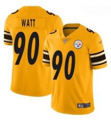 Steelers #90 T  J  Watt Gold Youth Stitched Football Limited Inverted Legend Jersey