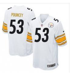 Youth NEW Pittsburgh Steelers #53 Maurkice Pouncey White Stitched NFL Elite Jersey