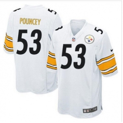 Youth NEW Pittsburgh Steelers #53 Maurkice Pouncey White Stitched NFL Elite Jersey