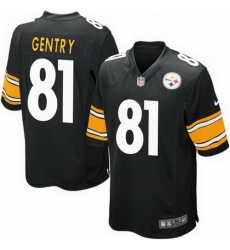 Youth Nike 81 Zach Gentry Pittsburgh Steelers Game Black Team Color Jersey
