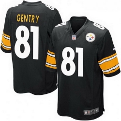 Youth Nike 81 Zach Gentry Pittsburgh Steelers Game Black Team Color Jersey