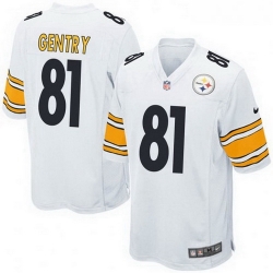 Youth Nike 81 Zach Gentry Pittsburgh Steelers Game White Jersey