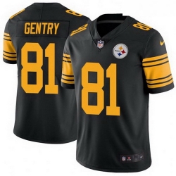 Youth Nike 81 Zach Gentry Pittsburgh Steelers Limited Black Color Rush Jersey